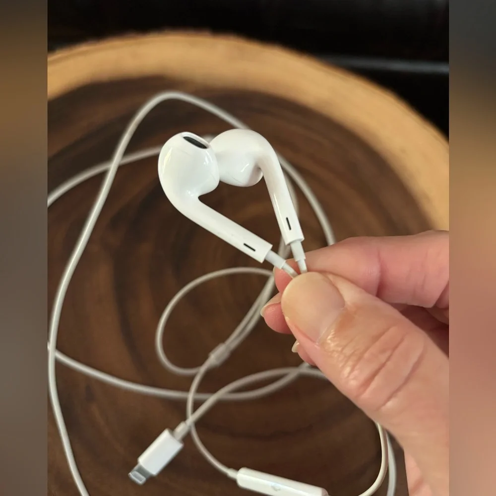 Apple earbuds iPhone, like brand new apple plug.